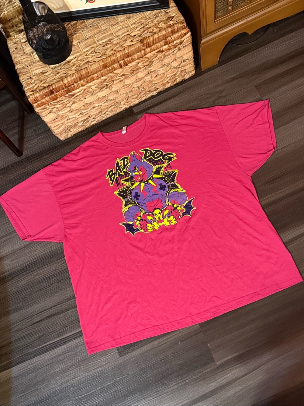 Dead Bomb Art Bad Dog Shirt 5XL 5X Pink UV Blacklight Glow Furry Anthro Con